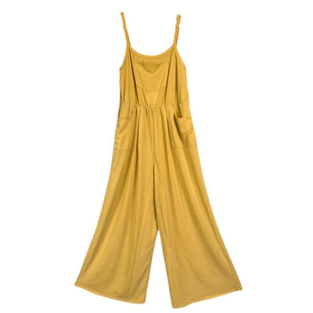 NEW 2XL LuLaRoe Leola Wide Leg Cami Jumpsuit Solid Yellow Golden Mustard BOHO